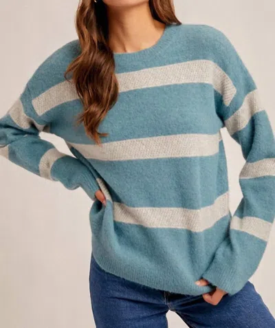 Hem & Thread Criss Cross Sweater In Blue