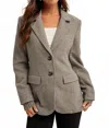Hem & Thread Cuff Rib Layered Blazer In Grey In Multi