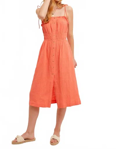 Hem & Thread Day By Day Dress In Peach In Orange