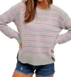 Hem & Thread Demi Striped Sweater In Purple In Purple
