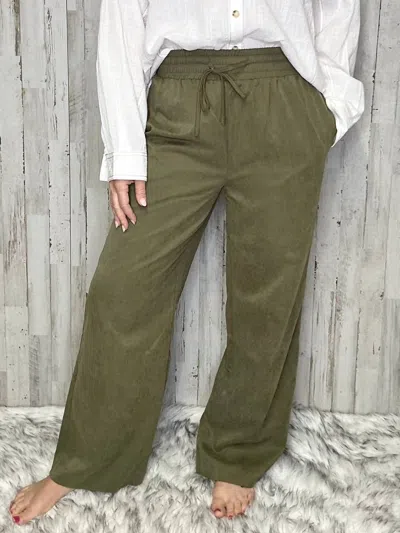 Hem & Thread Emporia Drawstring Pants In Olive In Green
