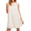 Hem & Thread Eyelet Mini Dress In White In White