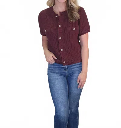 Hem & Thread Finley Sweater Top In Red In Burgundy
