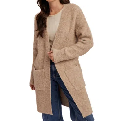 Hem & Thread Georgianna Boucle Cardigan In Mocha In Brown