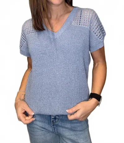 Hem & Thread Hailey Fish Net Top In Blue
