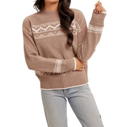 Hem & Thread Half Mock Neck Sweater In Mocha
