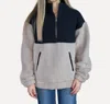 Hem & Thread Half Zip Quilted Jacquard Fuzzy Sweater In Forest In Multi