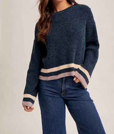 Hem & Thread Join The Crew Sweater In Midnight In Blue