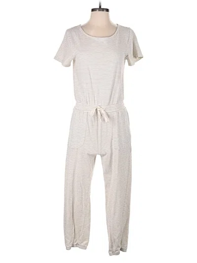 Pre-owned Hem & Thread Jumpsuit In White
