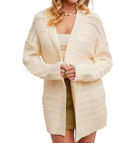 Hem & Thread Kamilla Cardigan In Cream In White