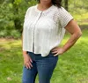 Hem & Thread Laced Crop Top In Ivory In Multi
