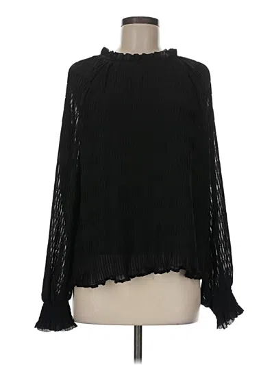 Pre-owned Hem & Thread Long Sleeve Blouse In Black