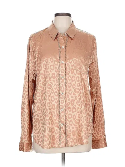 Pre-owned Hem & Thread Long Sleeve Blouse In Brown