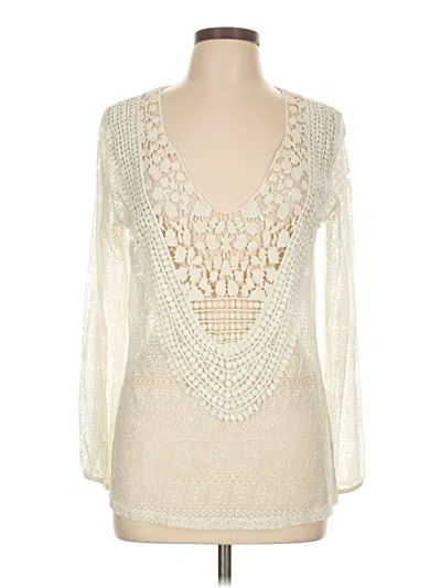 Pre-owned Hem & Thread Long Sleeve Blouse In Ivory