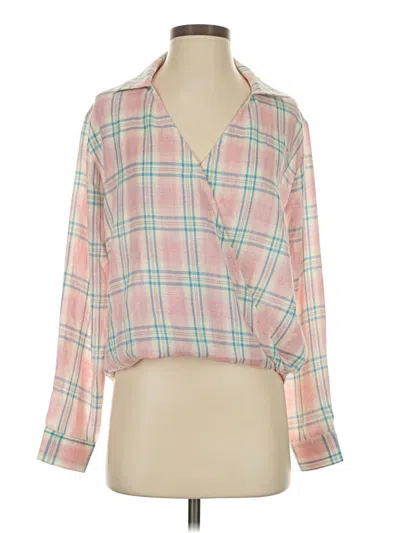 Pre-owned Hem & Thread Long Sleeve Blouse In Pink