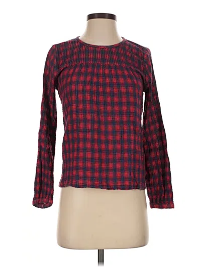 Pre-owned Hem & Thread Long Sleeve Blouse In Red