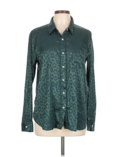 Pre-owned Hem & Thread Long Sleeve Blouse In Teal