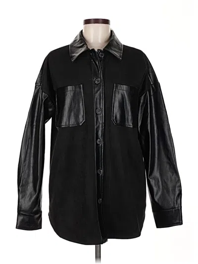 Pre-owned Hem & Thread Long Sleeve Button Down Shirt In Black
