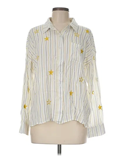 Pre-owned Hem & Thread Long Sleeve Button Down Shirt In Yellow