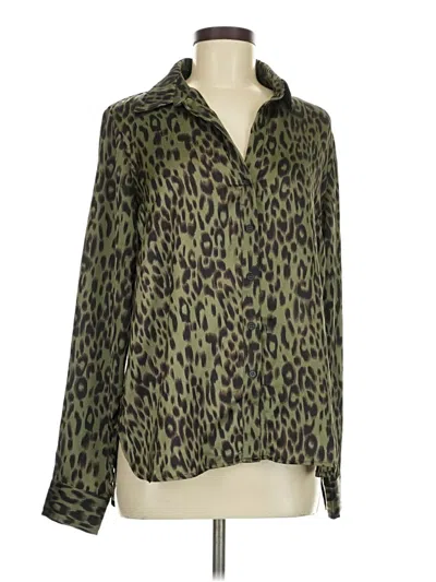 Pre-owned Hem & Thread Long Sleeve Polo Shirt In Green