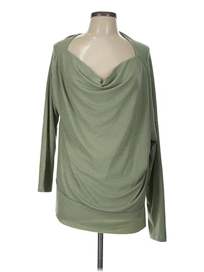 Pre-owned Hem & Thread Long Sleeve Top Green Cowl Neck Tops