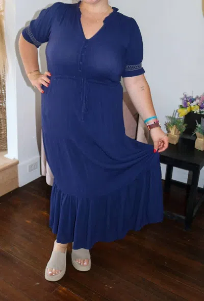 Hem & Thread Nia Dress In Navy In Blue