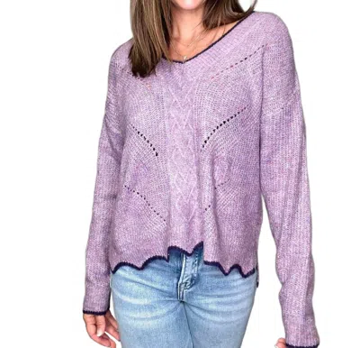 Hem & Thread Oakley Sweater Pullover In Grape In Pink