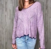 Hem & Thread Oakley Sweater Pullover In Grape In Yellow