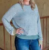 Hem & Thread Open Back Lounge Sweater Top In Heather Multi In Nude
