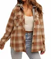 Hem & Thread Plaid Button Down Shirt In Light Brown In Brown