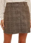 Hem & Thread Plaid Mini Skirt In Brown In Brown