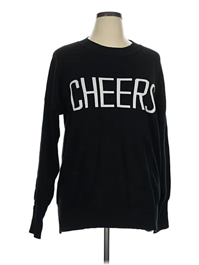 Pre-owned Hem & Thread Pullover Sweater In Black