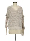 Hem & Thread Pullover Sweater In Brown