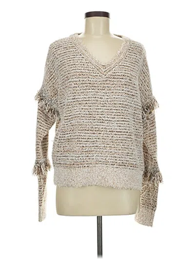 Hem & Thread Pullover Sweater In Brown