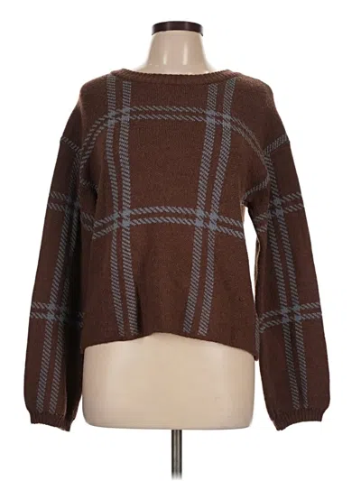 Pre-owned Hem & Thread Pullover Sweater In Brown