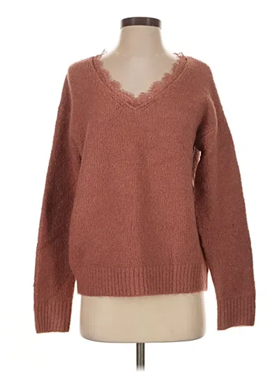 Pre-owned Hem & Thread Pullover Sweater In Brown
