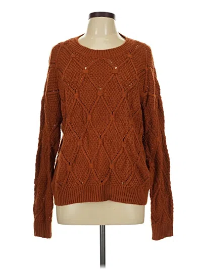 Pre-owned Hem & Thread Pullover Sweater In Brown