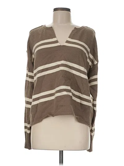 Pre-owned Hem & Thread Pullover Sweater In Brown