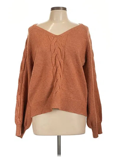 Pre-owned Hem & Thread Pullover Sweater In Brown