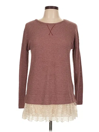 Pre-owned Hem & Thread Pullover Sweater In Burgundy