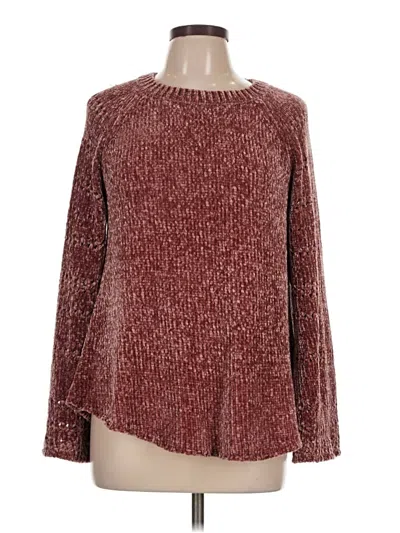 Pre-owned Hem & Thread Pullover Sweater In Burgundy