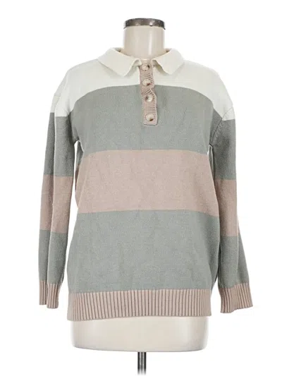 Pre-owned Hem & Thread Pullover Sweater In Green