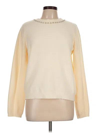 Pre-owned Hem & Thread Pullover Sweater In Ivory