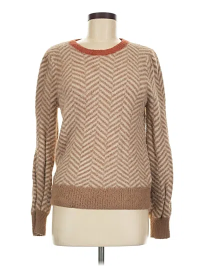 Pre-owned Hem & Thread Pullover Sweater In Tan