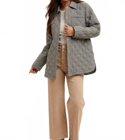 Hem & Thread Quilted Motif Jacket In Winter Spruce In Gray