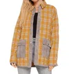 Hem & Thread Quilted Plaid Jacket In Mustard / Gray