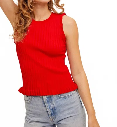 Hem & Thread Quinn Sleeveless Top In Red In Multi