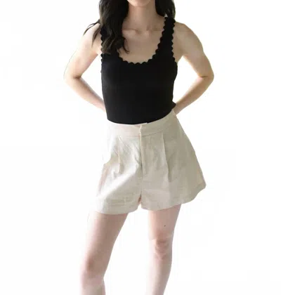 Hem & Thread Scallop Sweetheart Sweater Tank Top In Black