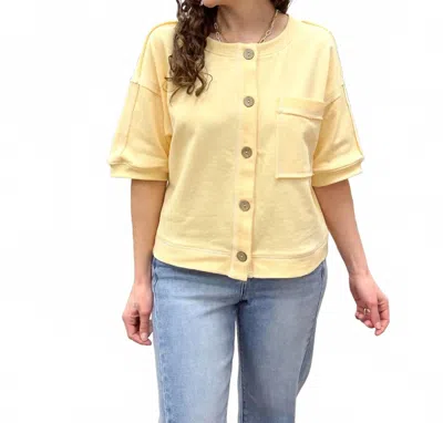 Hem & Thread Short Sleeve Sweatshirt In Yellow In Multi