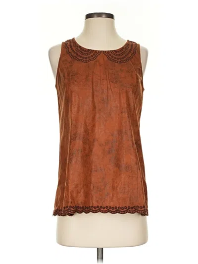 Pre-owned Hem & Thread Sleeveless Blouse In Brown